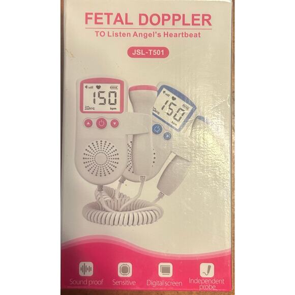 NEW Baby Doppler Listen to Your Baby Heartbeat Pink with Gel - Picture 1 of 3